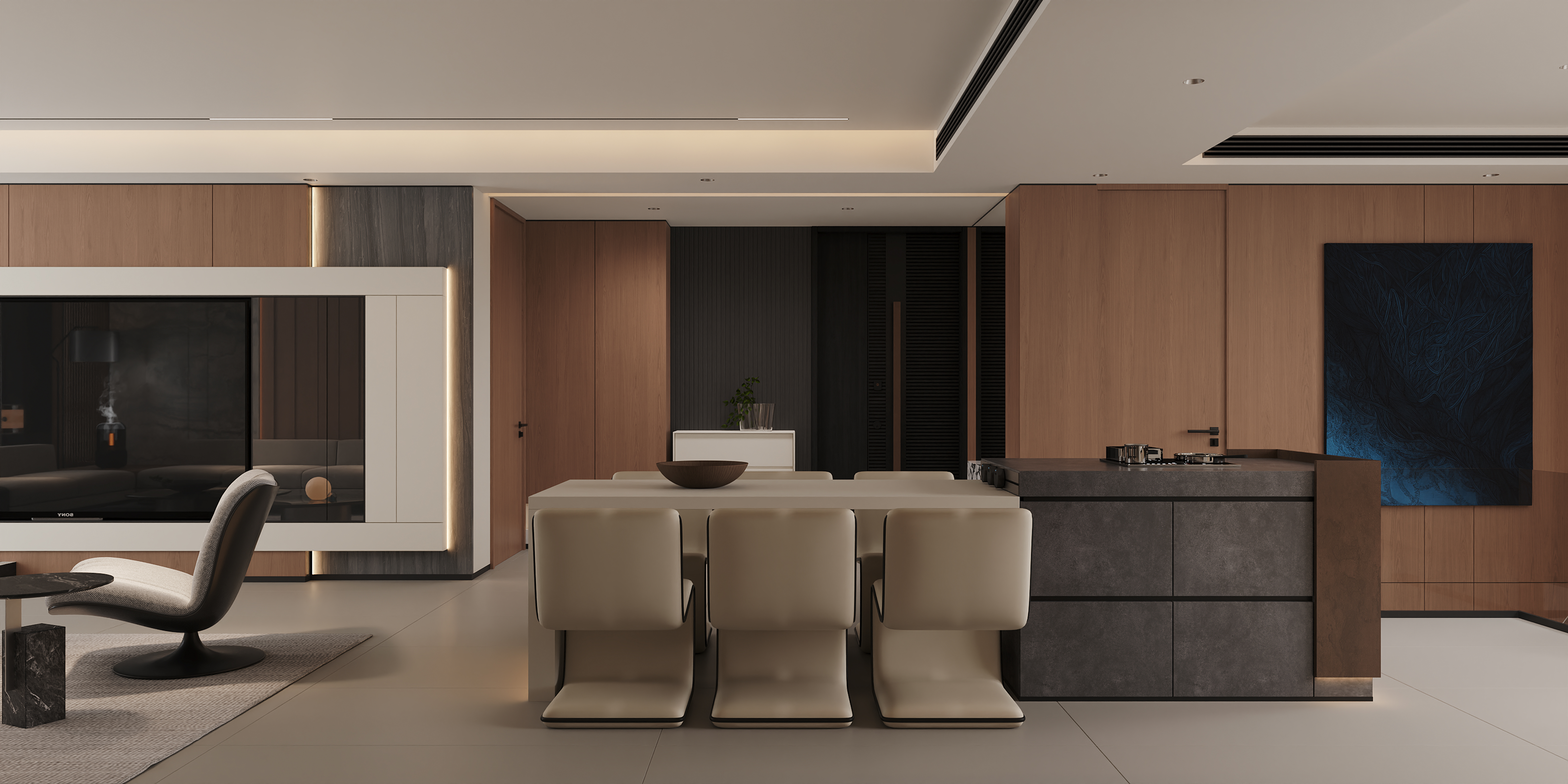 沈阳 荣华府242㎡   现代简约风效果表现-6