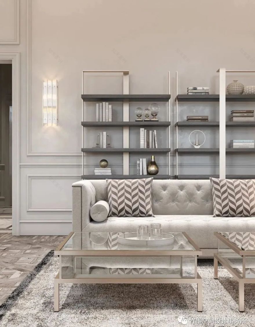 法式轻奢之美·竹墨空间设计事务所 200㎡艺术住宅-4