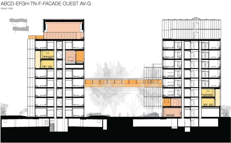 Grand morillon 学生宿舍丨瑞士日内瓦丨隈研吾建筑都市设计事务所,CCHE Lausanne-84