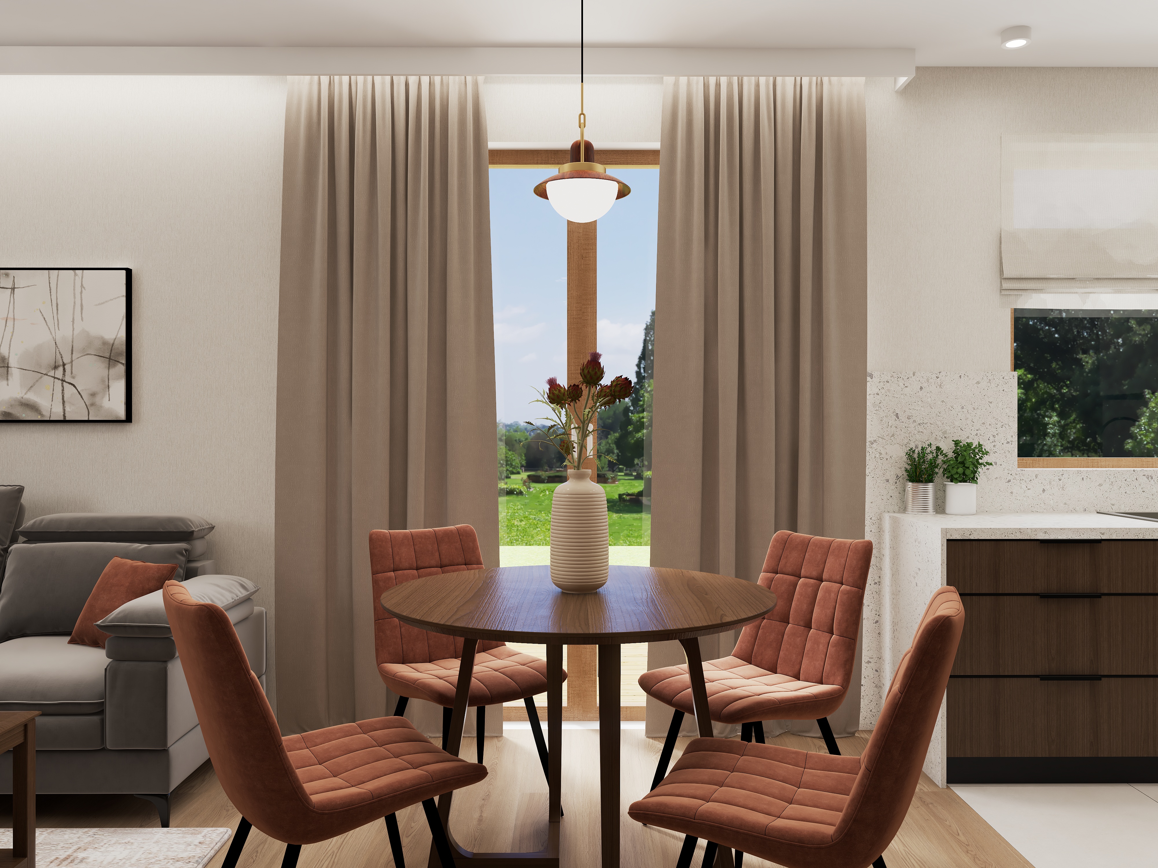 Otwarta Kuchnia z Jadalnią i przestronnym Salonem-8