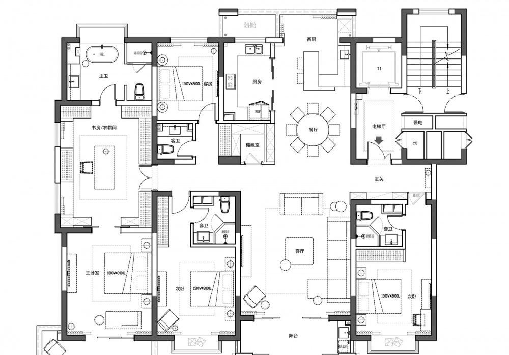 
上海公馆260㎡现代简约 -14