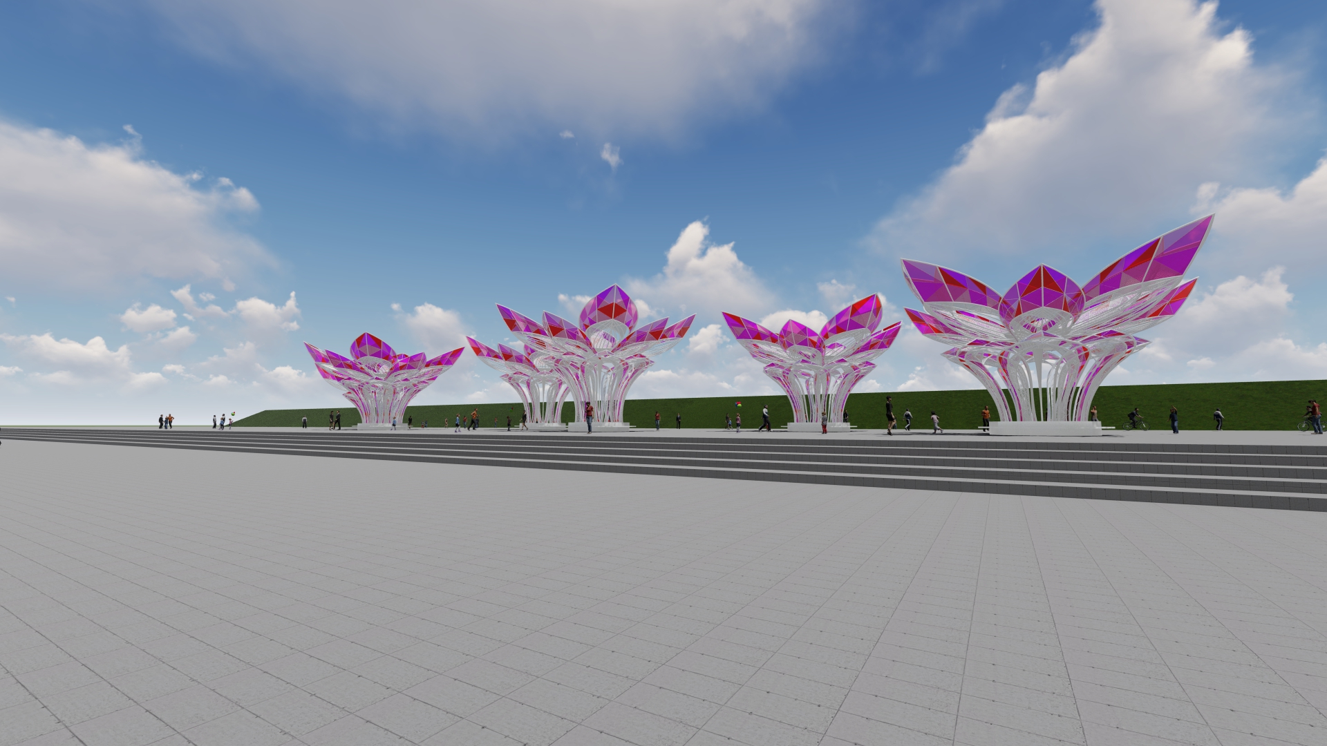 橙彩凝香赣州信丰花园湾广场主题雕塑丨中国赣州-14