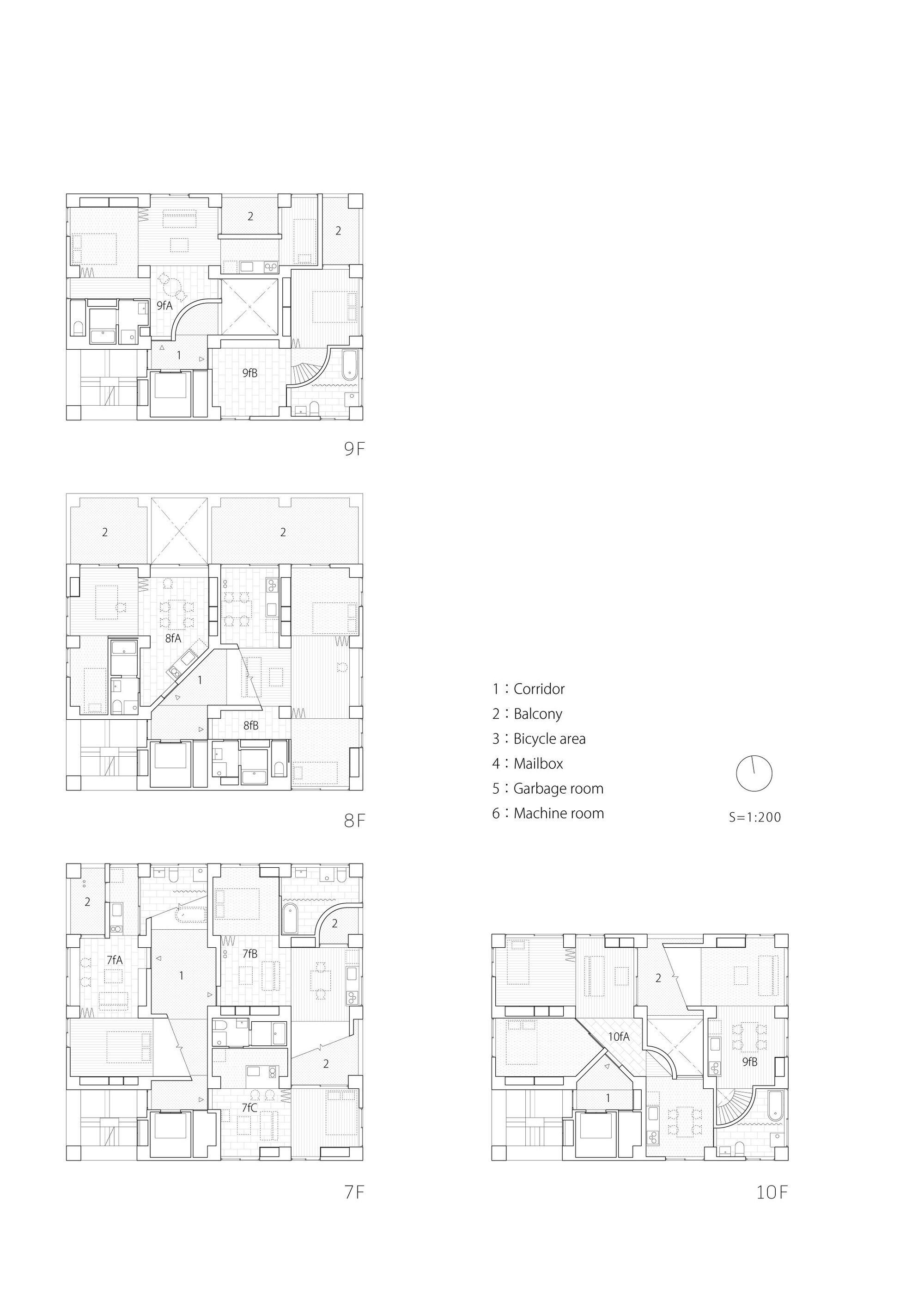三日月坂公寓丨日本东京丨Hiroyuki Ito Architects-35