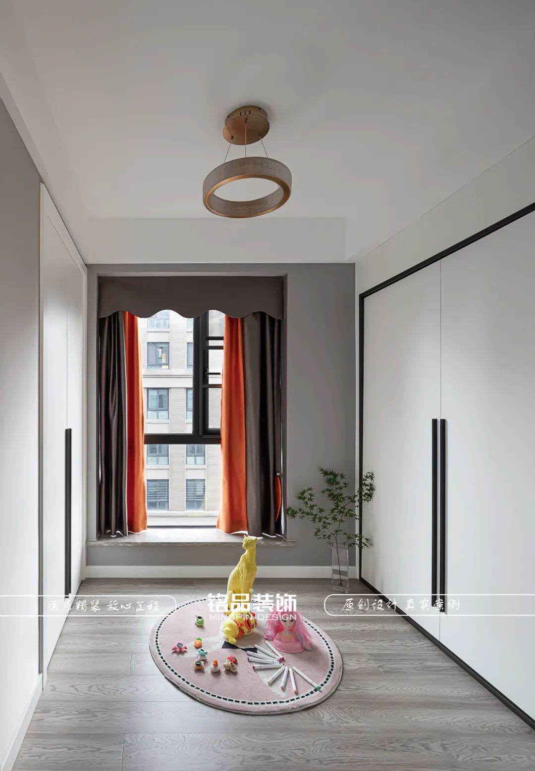 橙灰空间 · 160 方现代平层设计丨铭品装饰-47