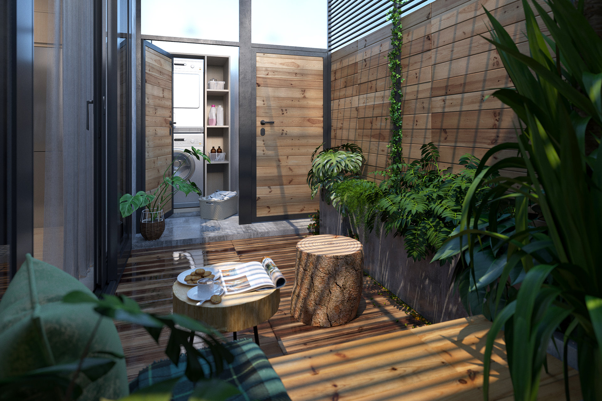 原木与植物的完美结合，打造自然派家居空间-10