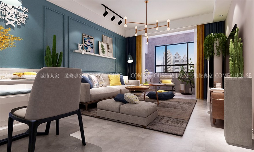 济南中垠雅苑 105 平北欧风三室两厅设计-5