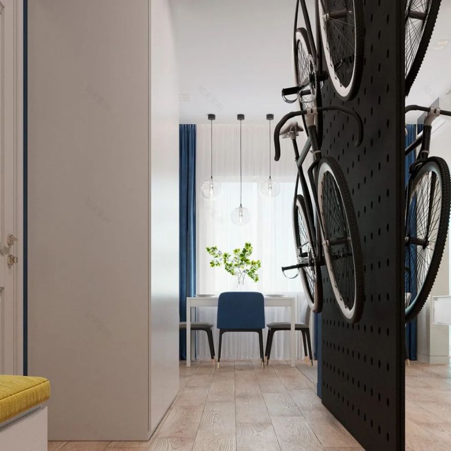 在黄与蓝的生动包围下,自行车上墙了???-19