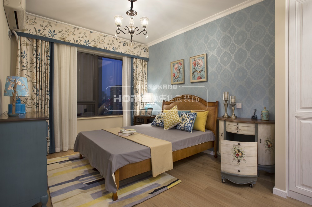 蓝色浪漫主义 | 80 平米美式家居的精致生活-27