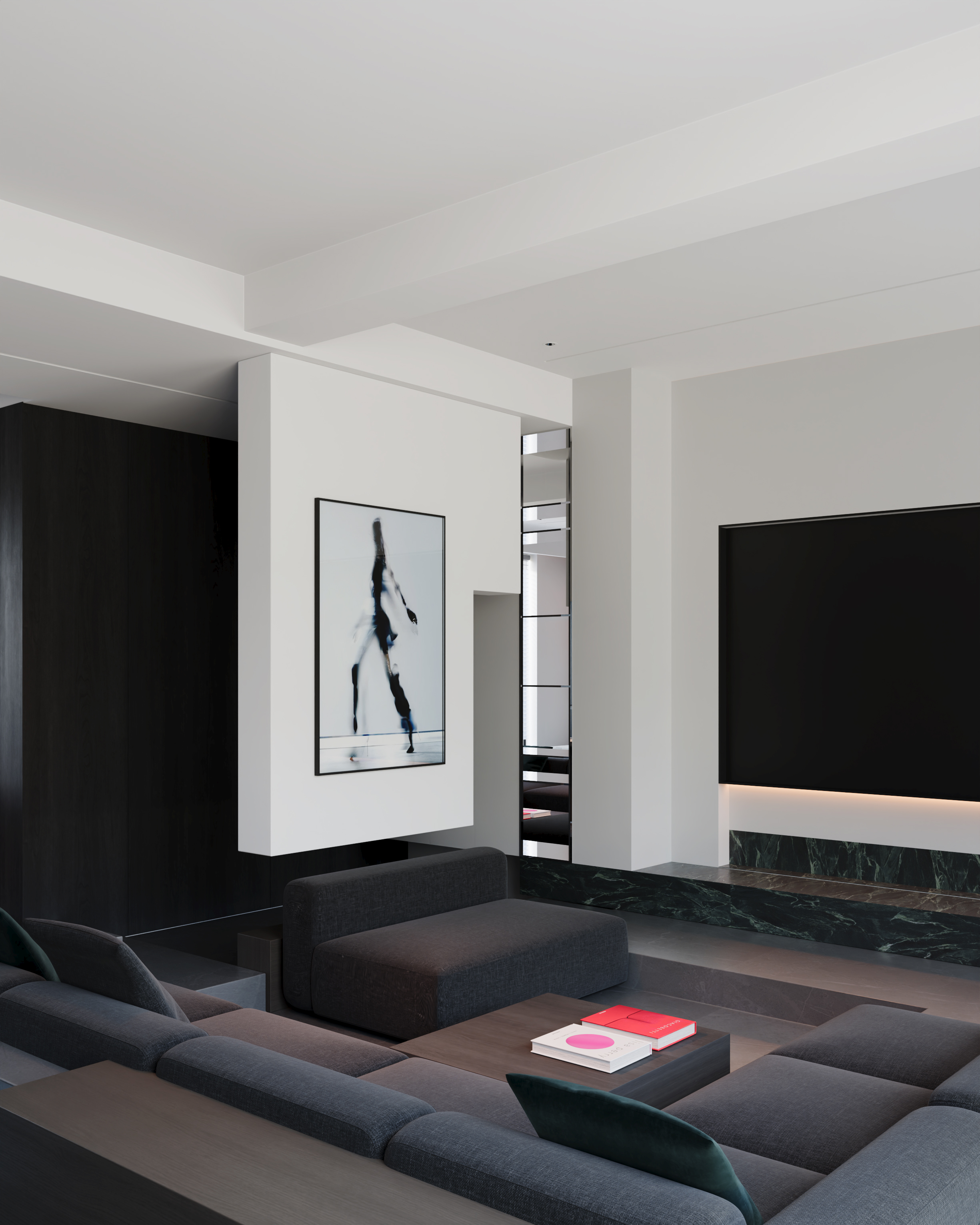 黑白灰现代客餐厅案例-15