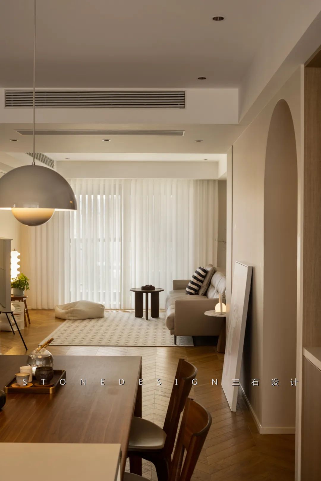 奶油色调的家丨中国台州丨三石设计工作室-9