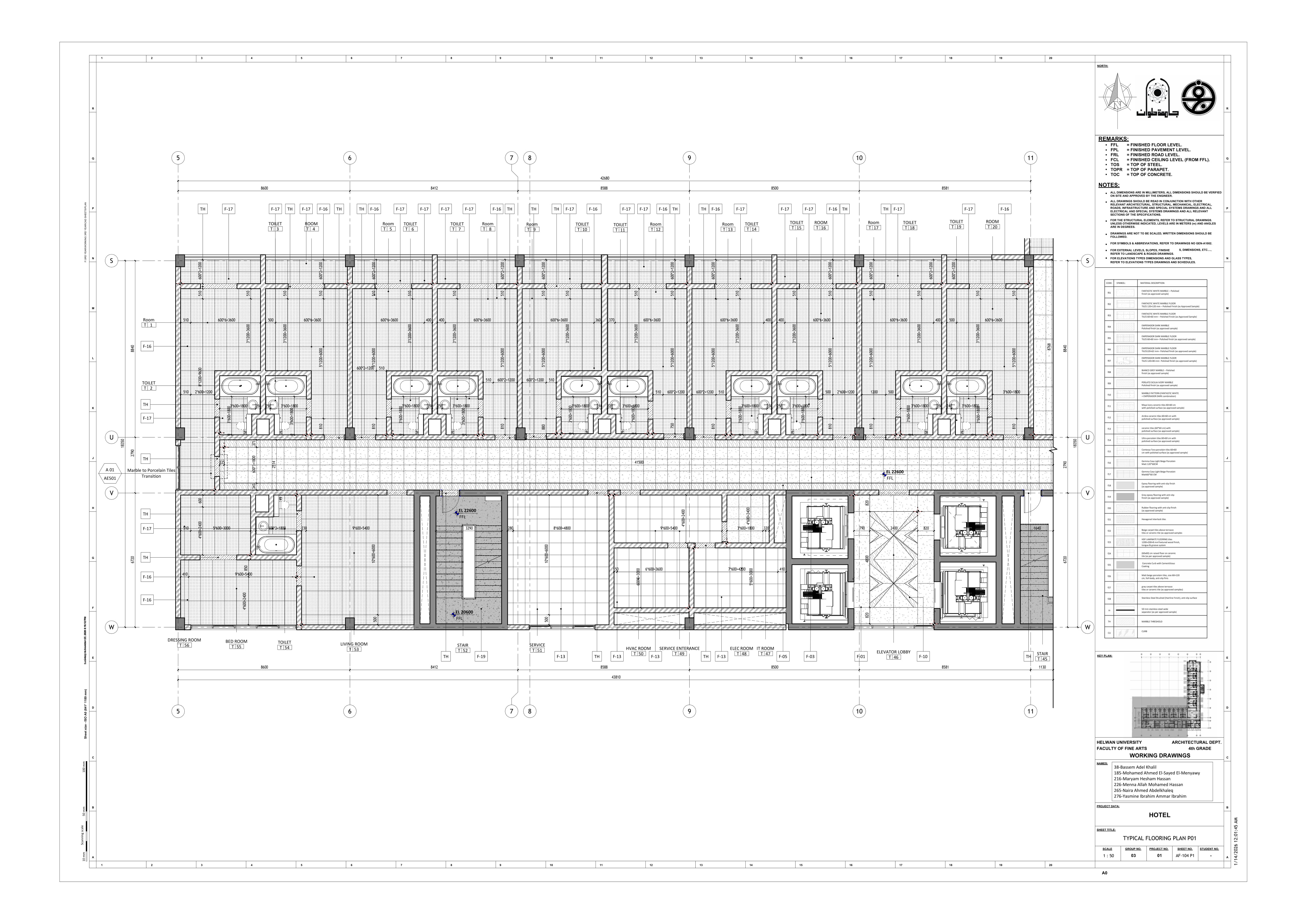 Blue Hotel | 3-Star Hotel Working Drawings-45