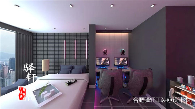 1万元休闲空间1000平米装修案例（电竞酒店）丨合肥驿轩装饰工程-14