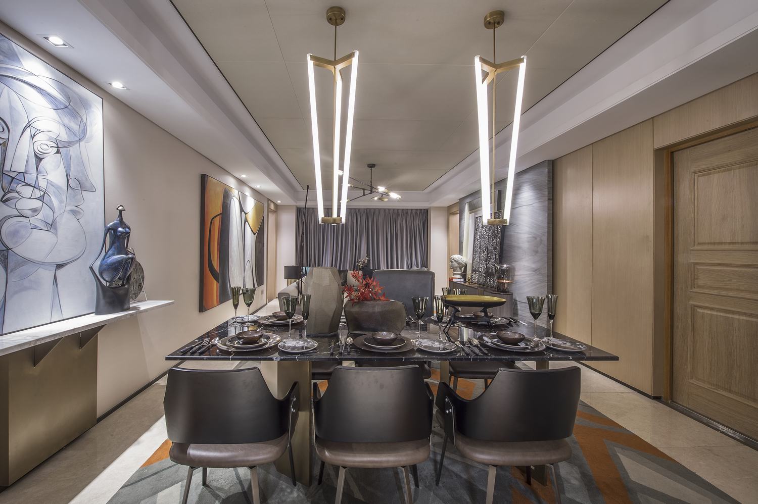 140㎡的北京万科翡翠公园140样板间——大倉设计-23