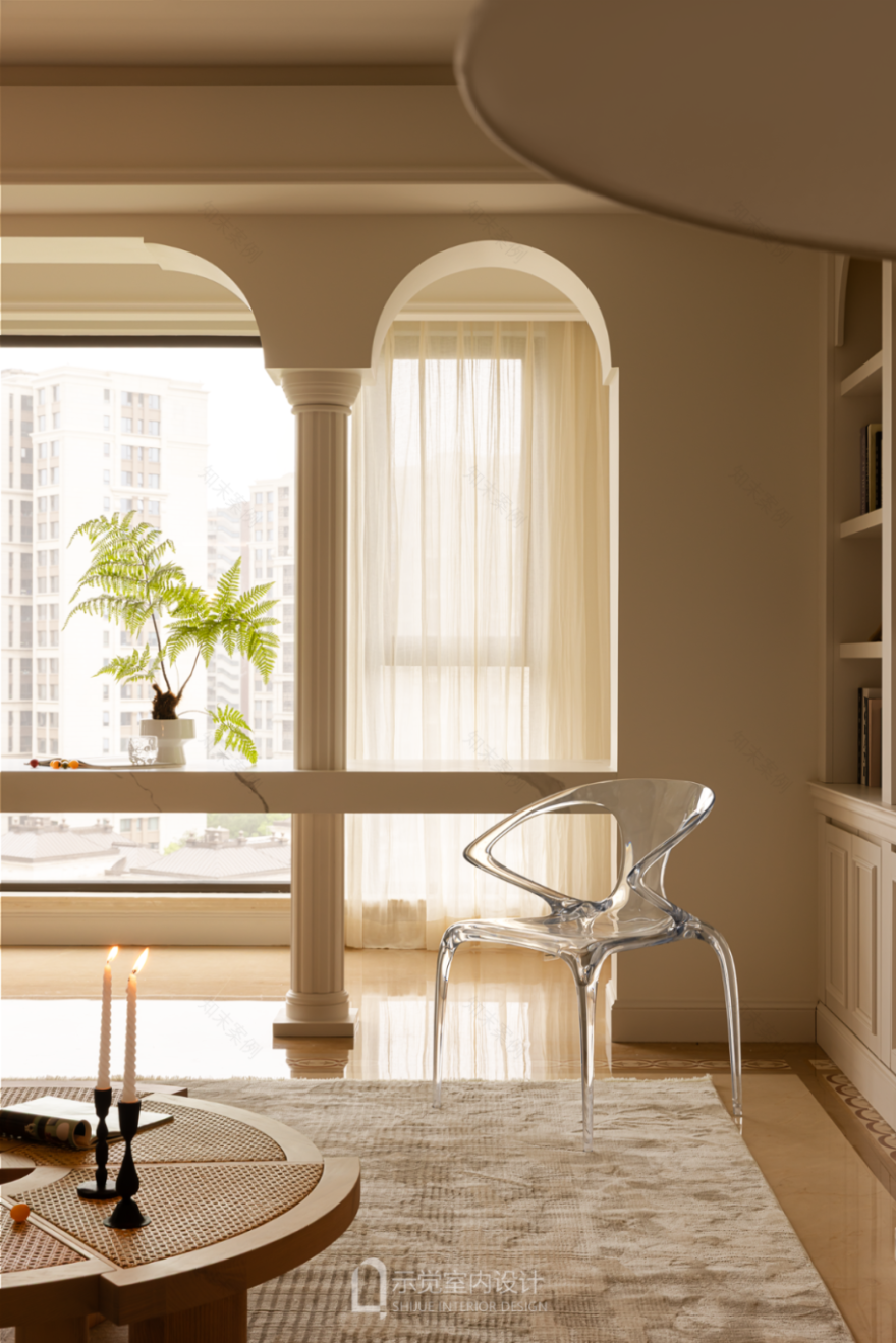 示觉设计|250㎡中海紫御豪庭,绿影泊心,拱廊叙事-34