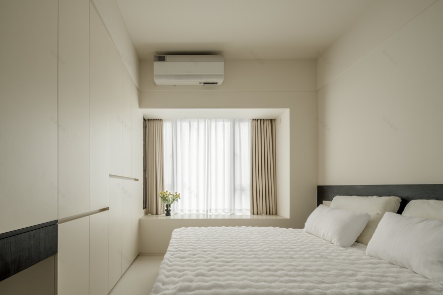 98㎡三房格局,动线重塑×收纳整合×简约奶油风-48