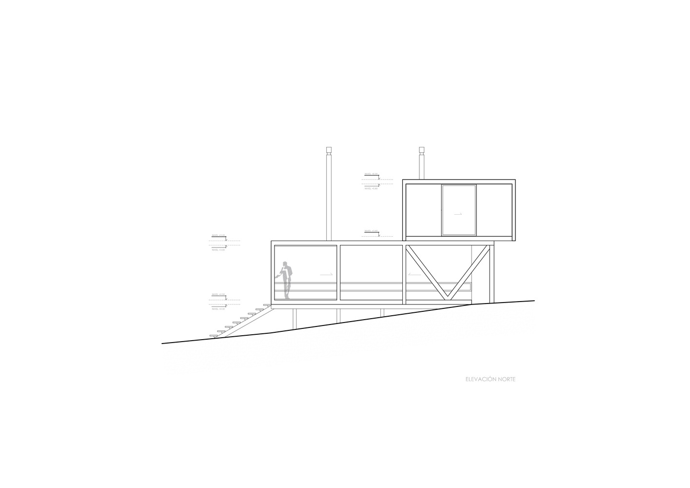 智利马坦萨斯 Harfagar House | 木结构与梯田的完美融合-31