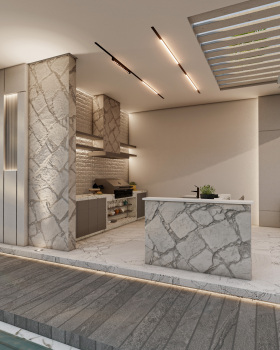 Swimming pool and barbecue