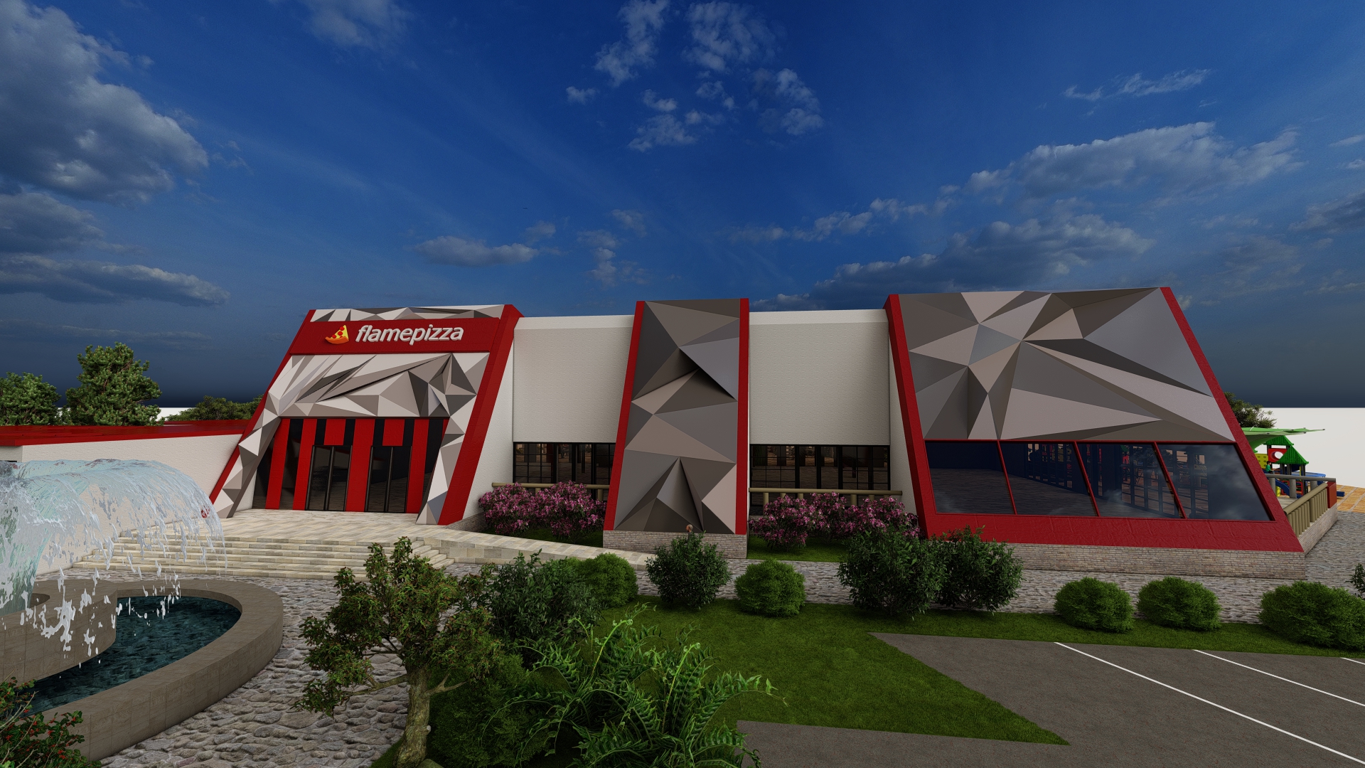 flame pizza 餐厅设计丨一名建筑系学生-19