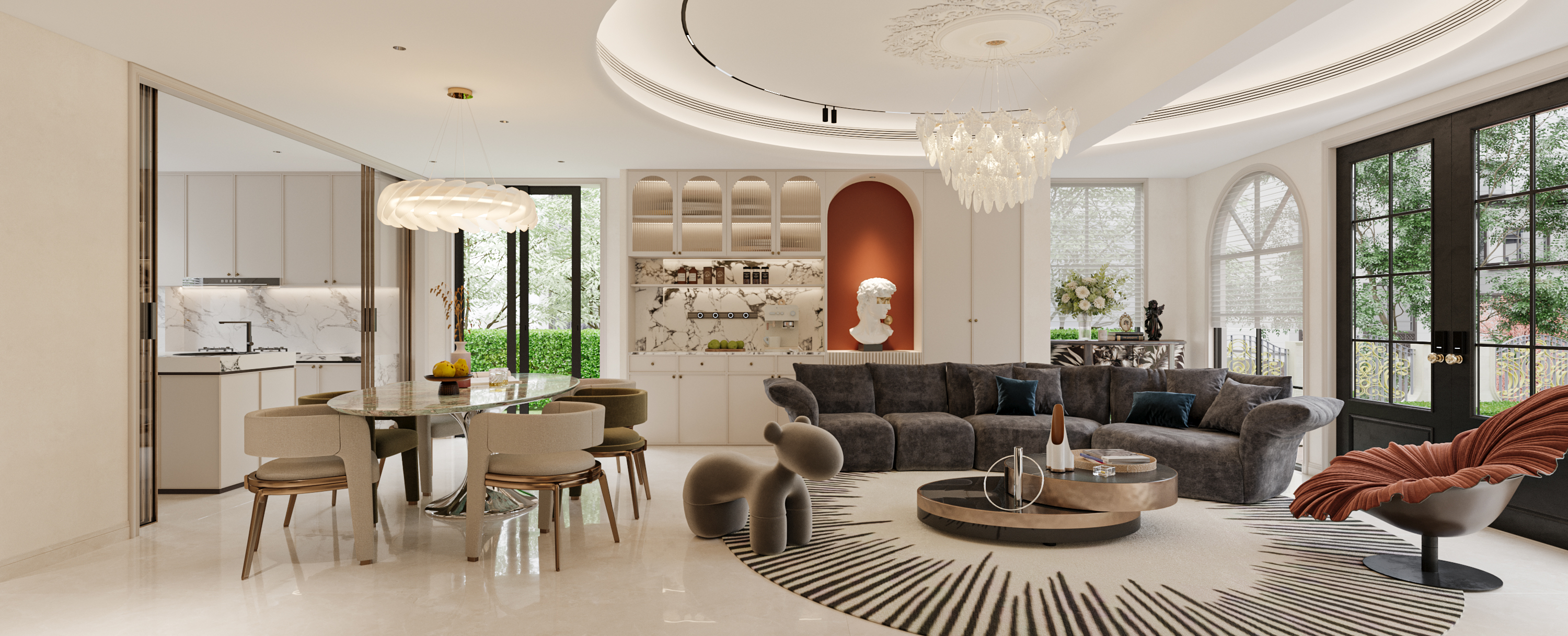 「流动的浪漫」法式轻奢私宅-5