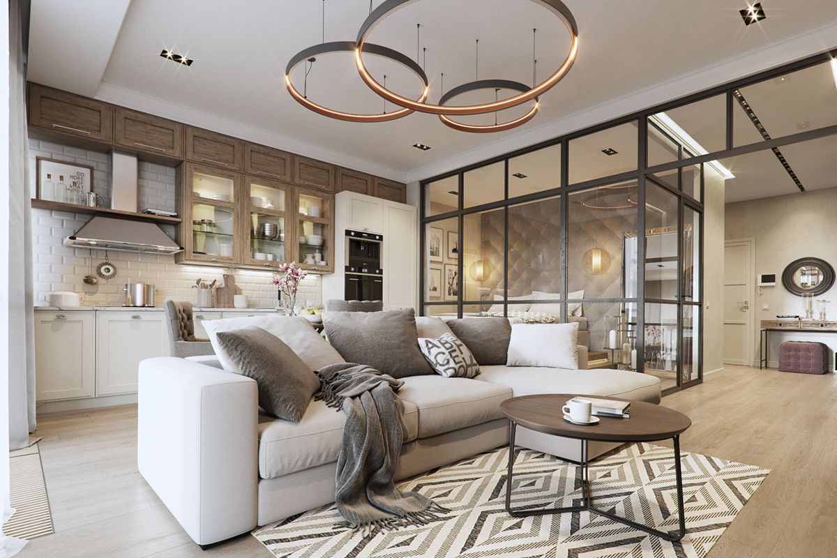 Квартиры студии в современном стиле, 5 проектов - Фото интерьеров-11