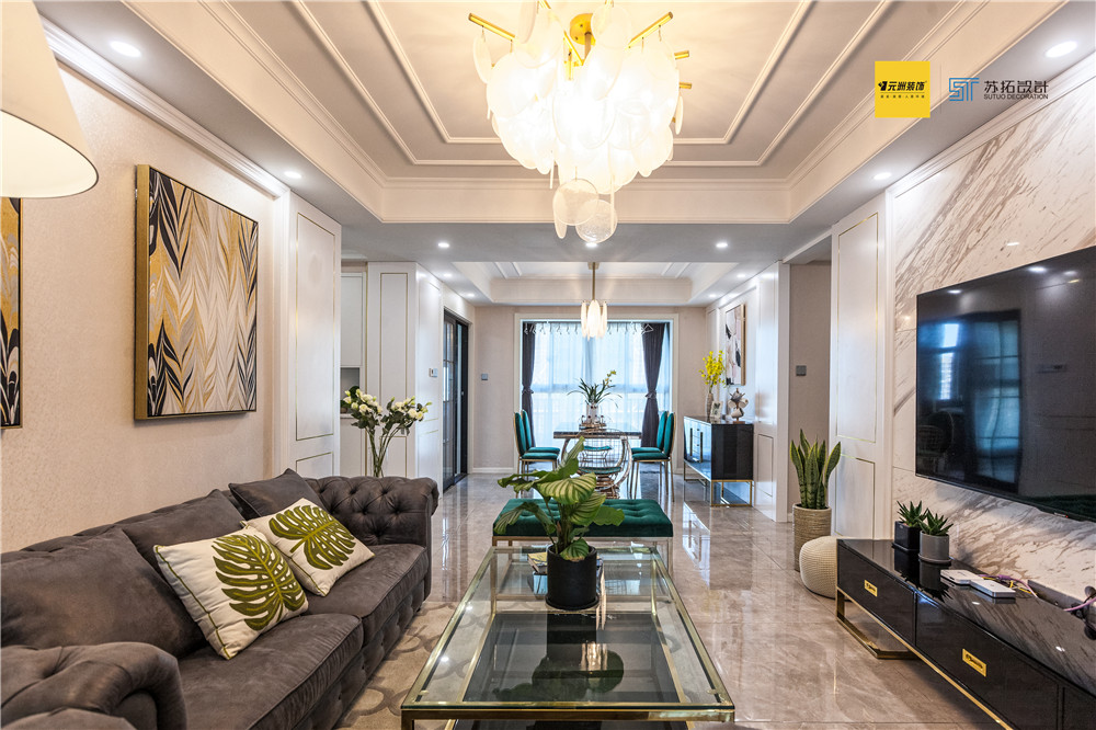 常州雅居乐星河湾135㎡现代轻奢住宅  常州元洲装饰 苏拓设计-3