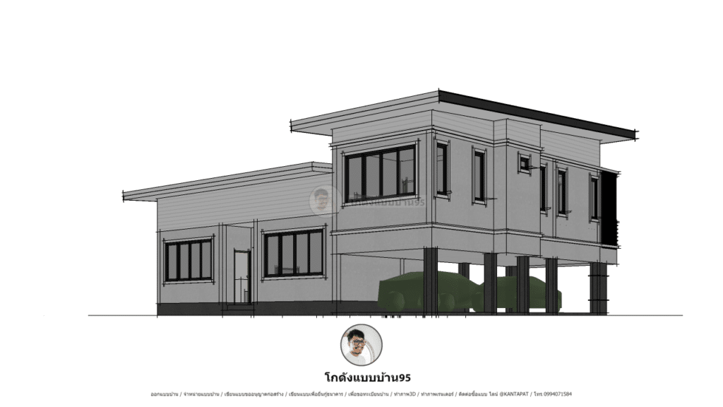 半层抬高式房屋P  1747现代设计房屋丨KODANG BAAB BAAN 95（โกดังแบบบ้าน）-22