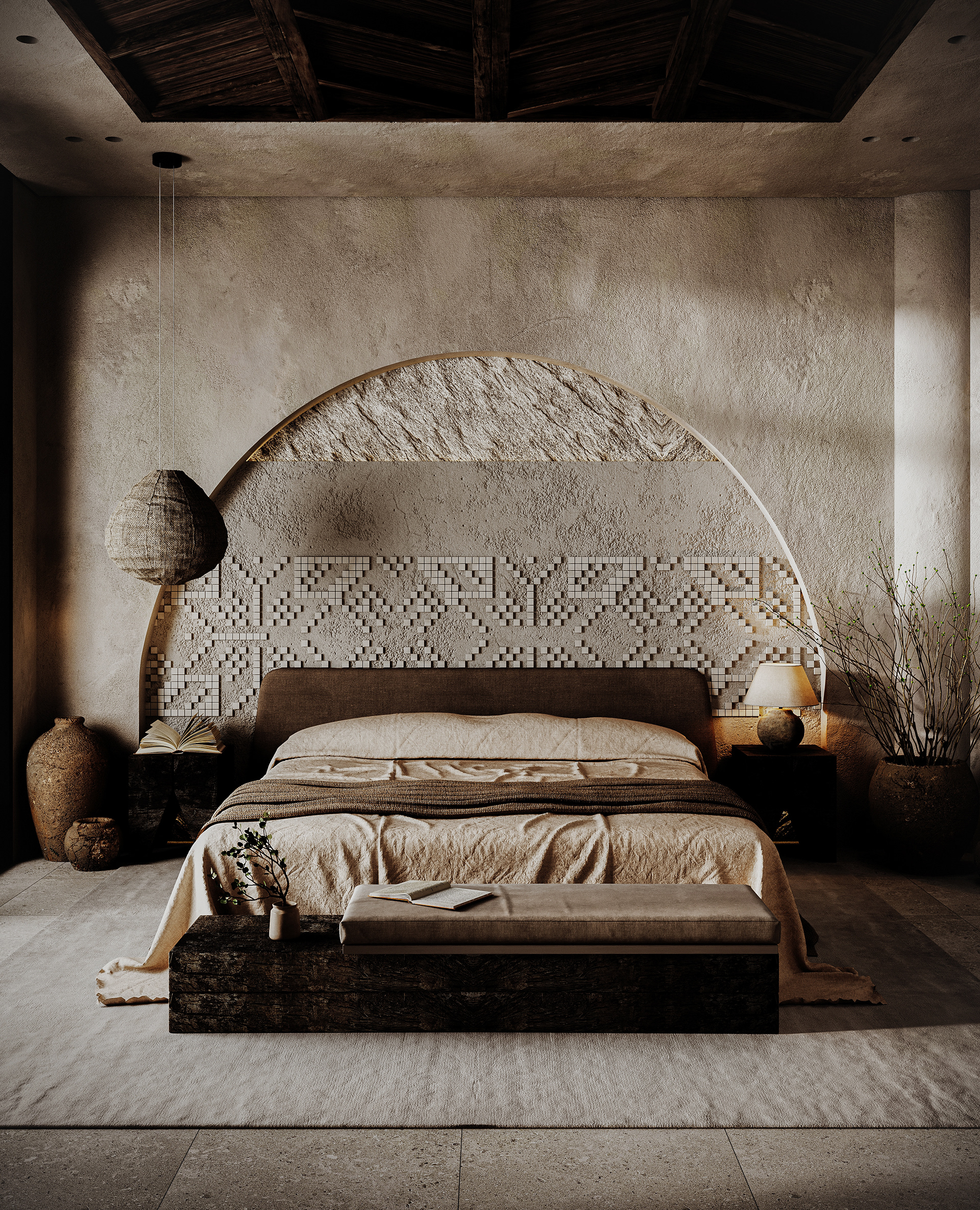 Wabi  Sabi卧室设计（酒店套房）丨Ahmed Fayez-7