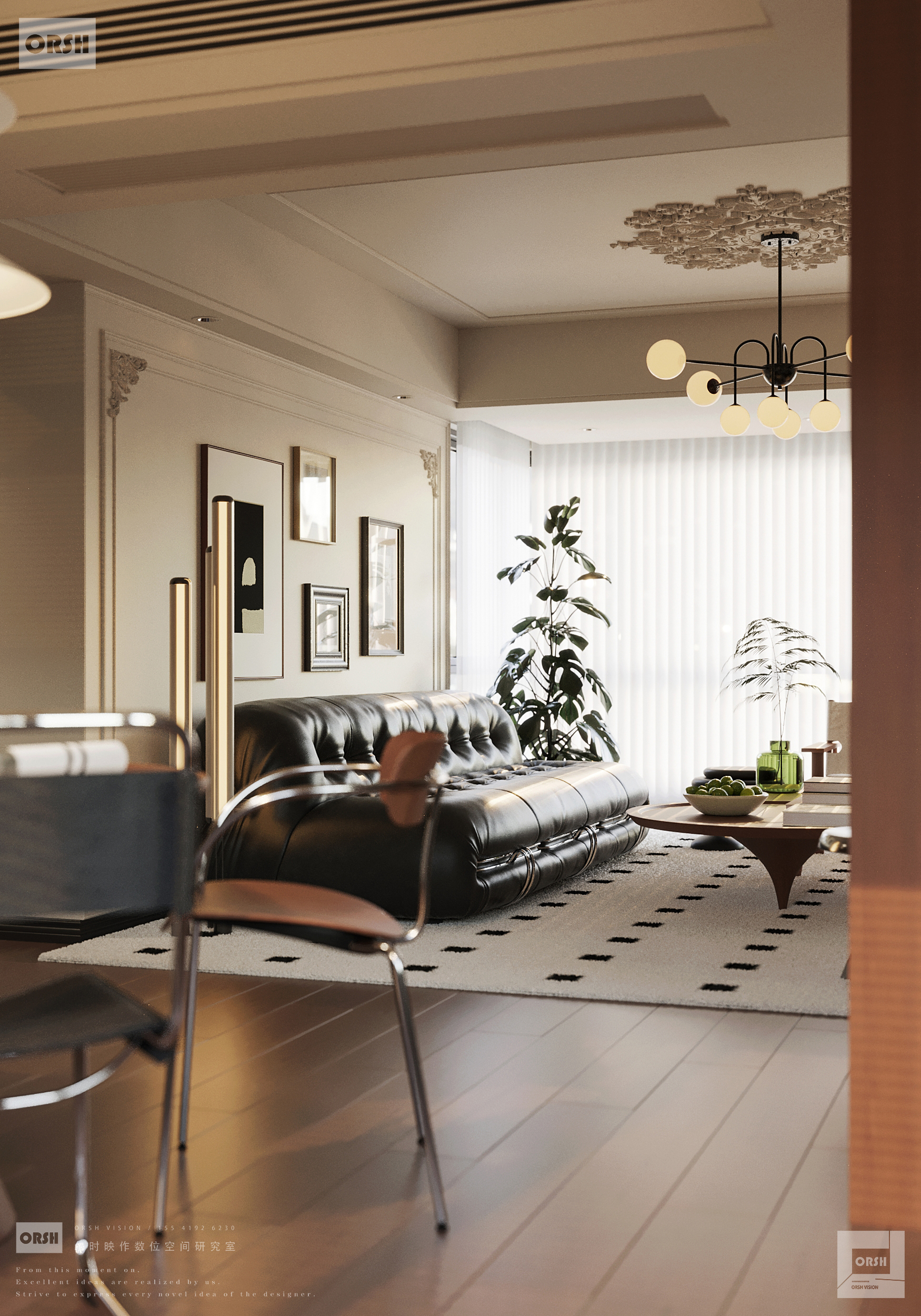 轻法复古大平层丨尔时映作数位空间研究室-7