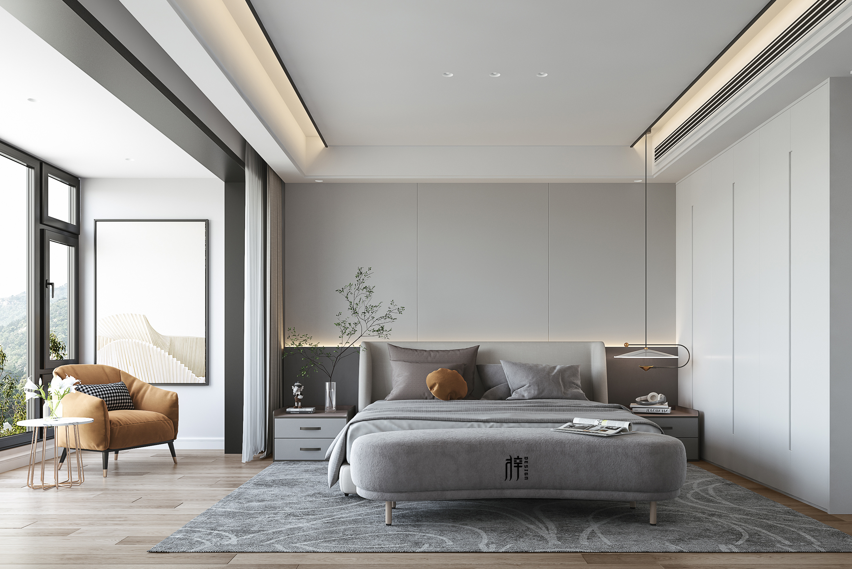北欧平层设计 · 极简之美的空间呈现丨梓空间视觉-14
