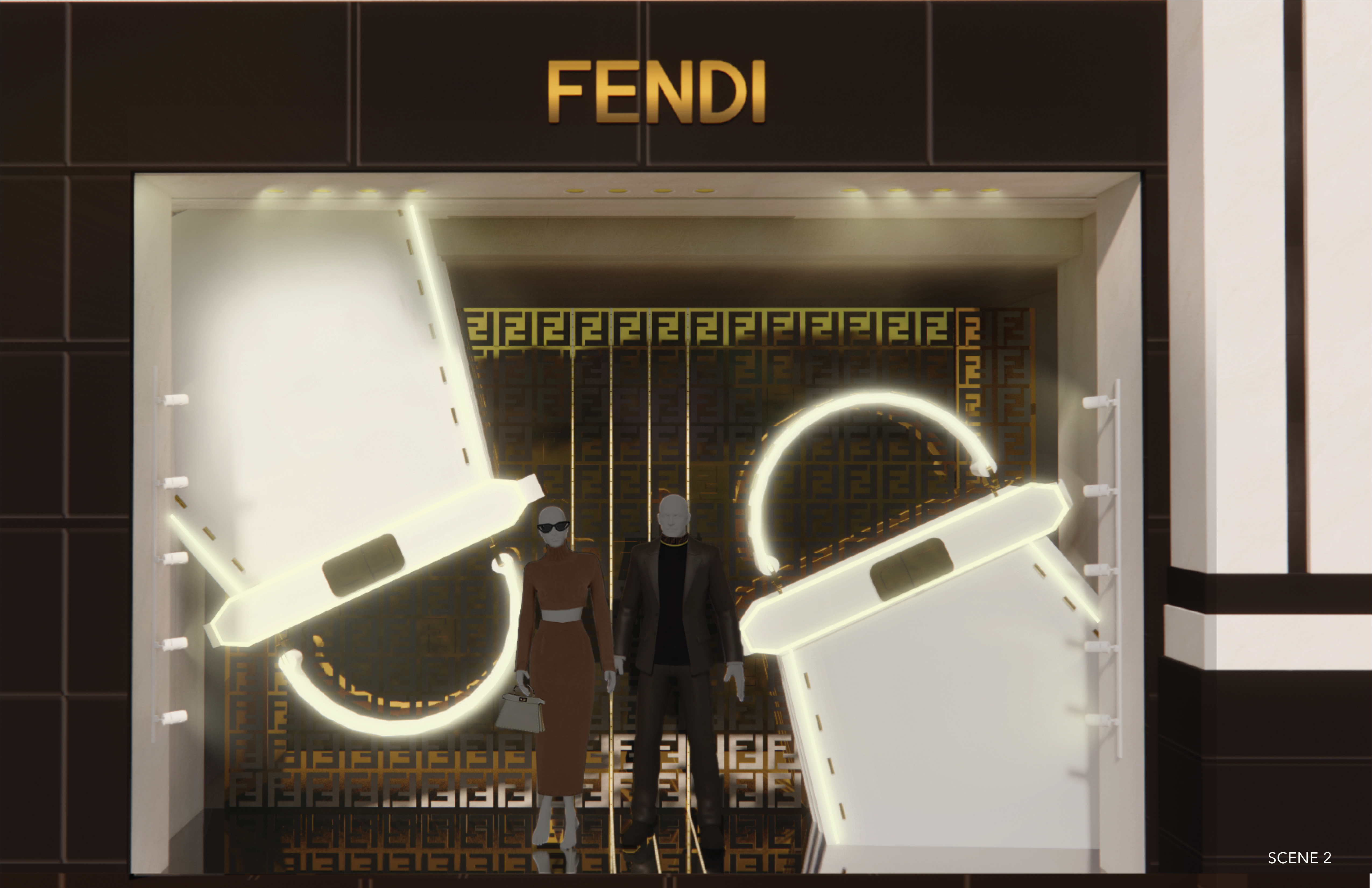 Fendi 2021 橱窗概念与照明设计-11
