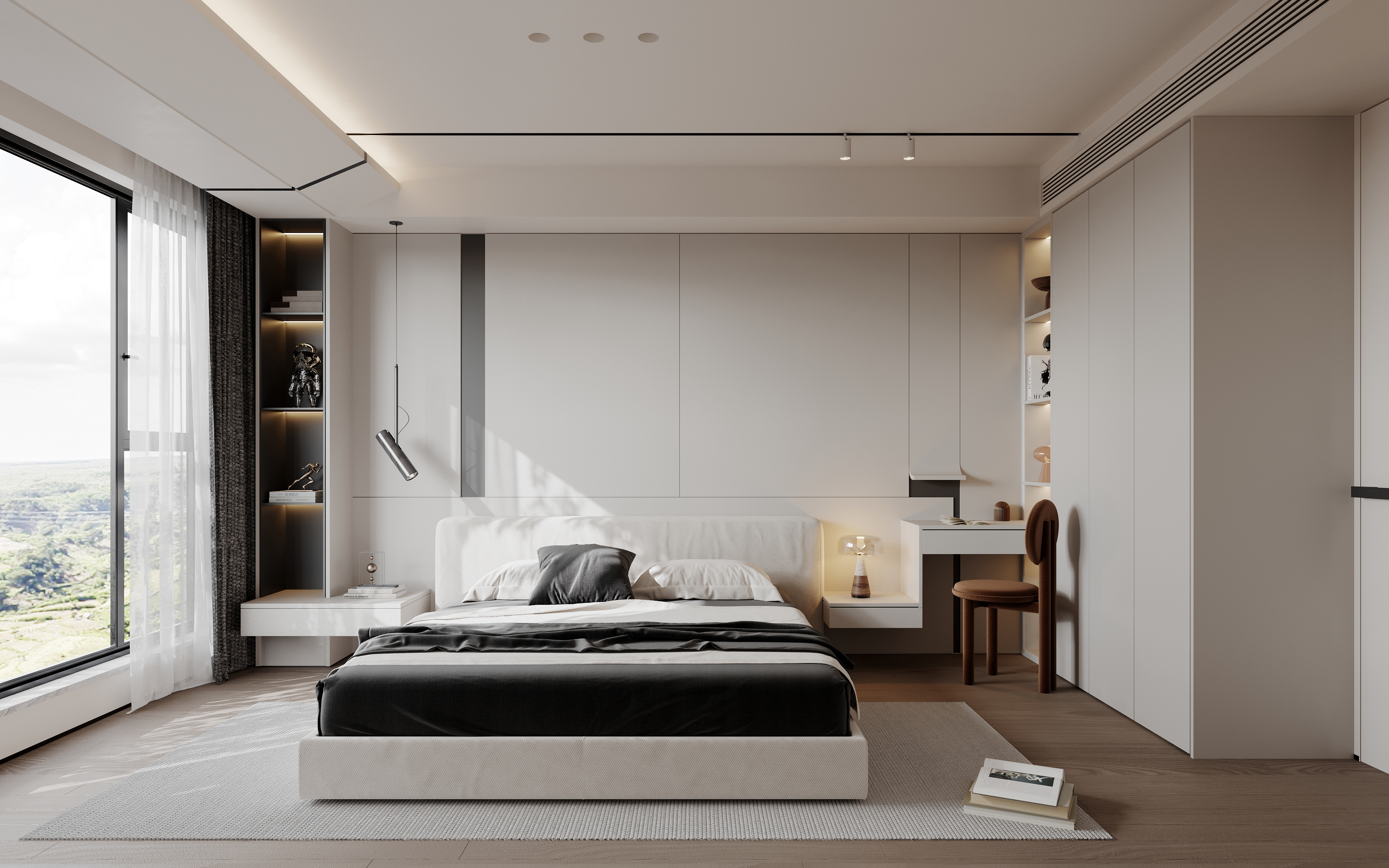 现代极简客厅卧室设计-12