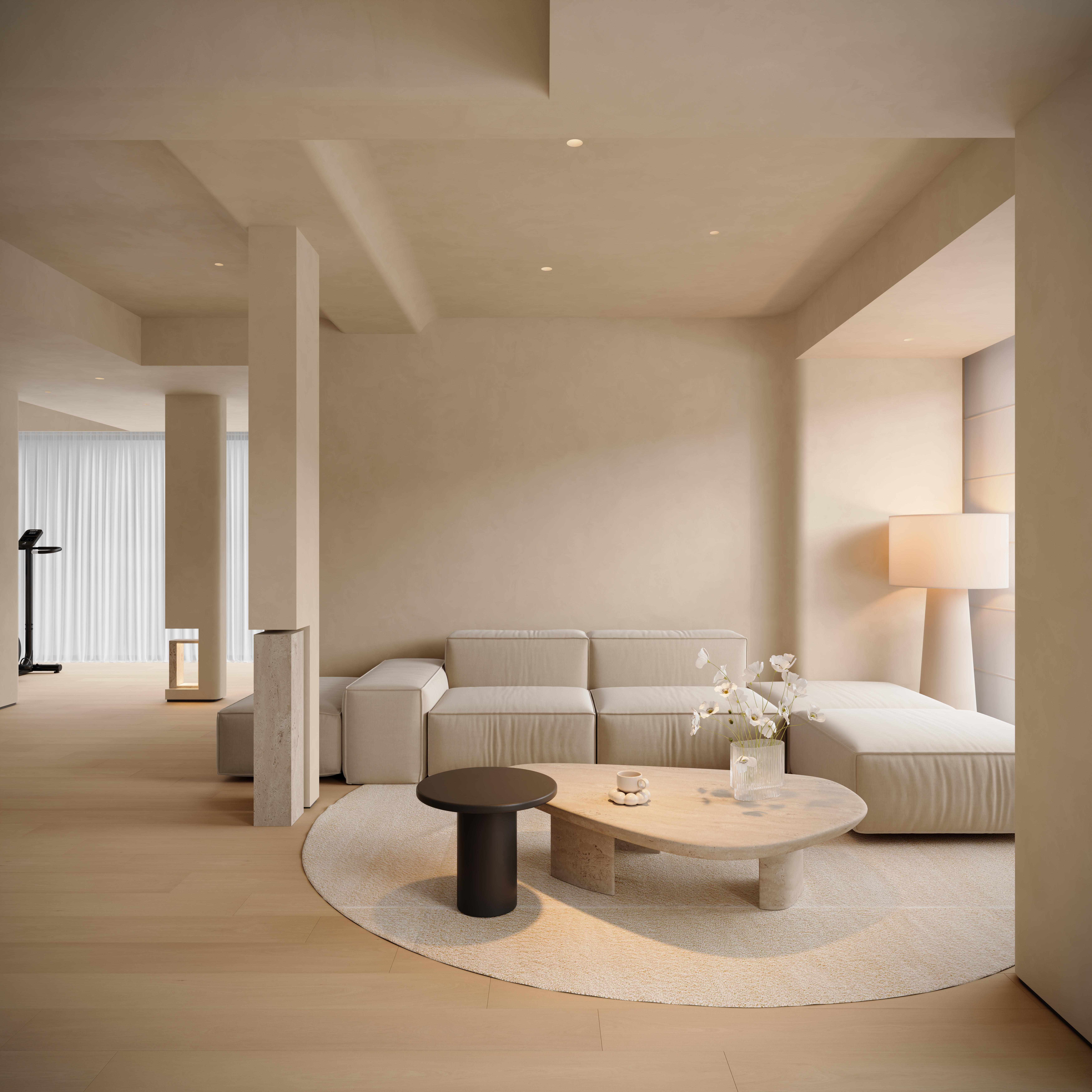 现代 奶油大平层-14