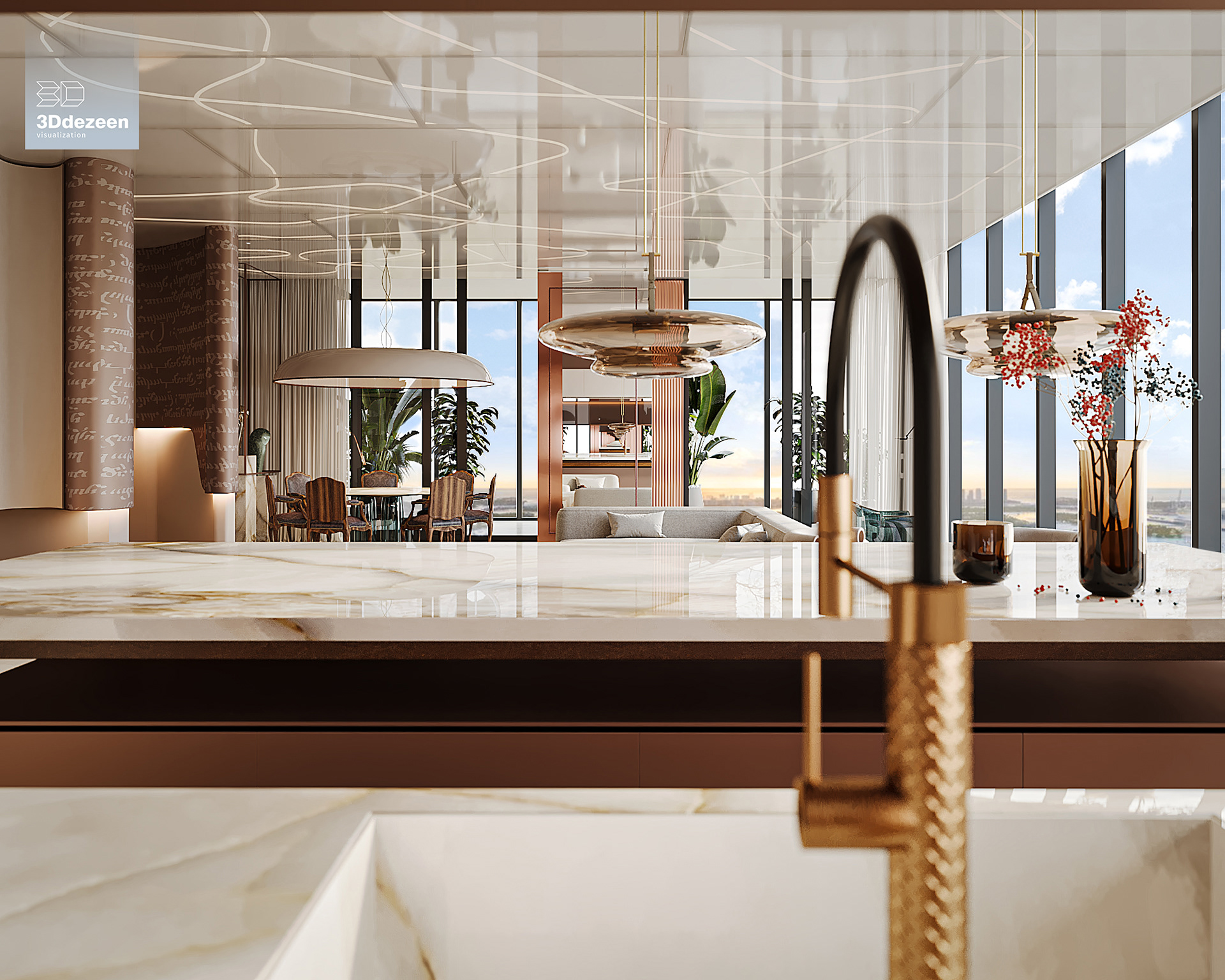 Miami Apartment 室内设计可视化丨美国-2