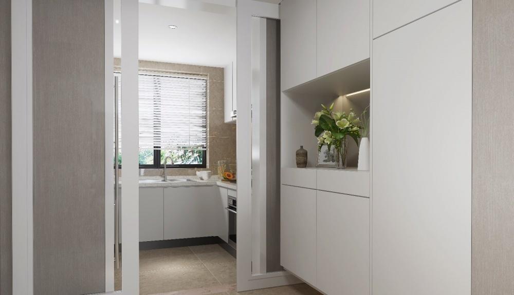 现代简约家居，白色烤漆玄关大板砖打造粉色浪漫空间-0