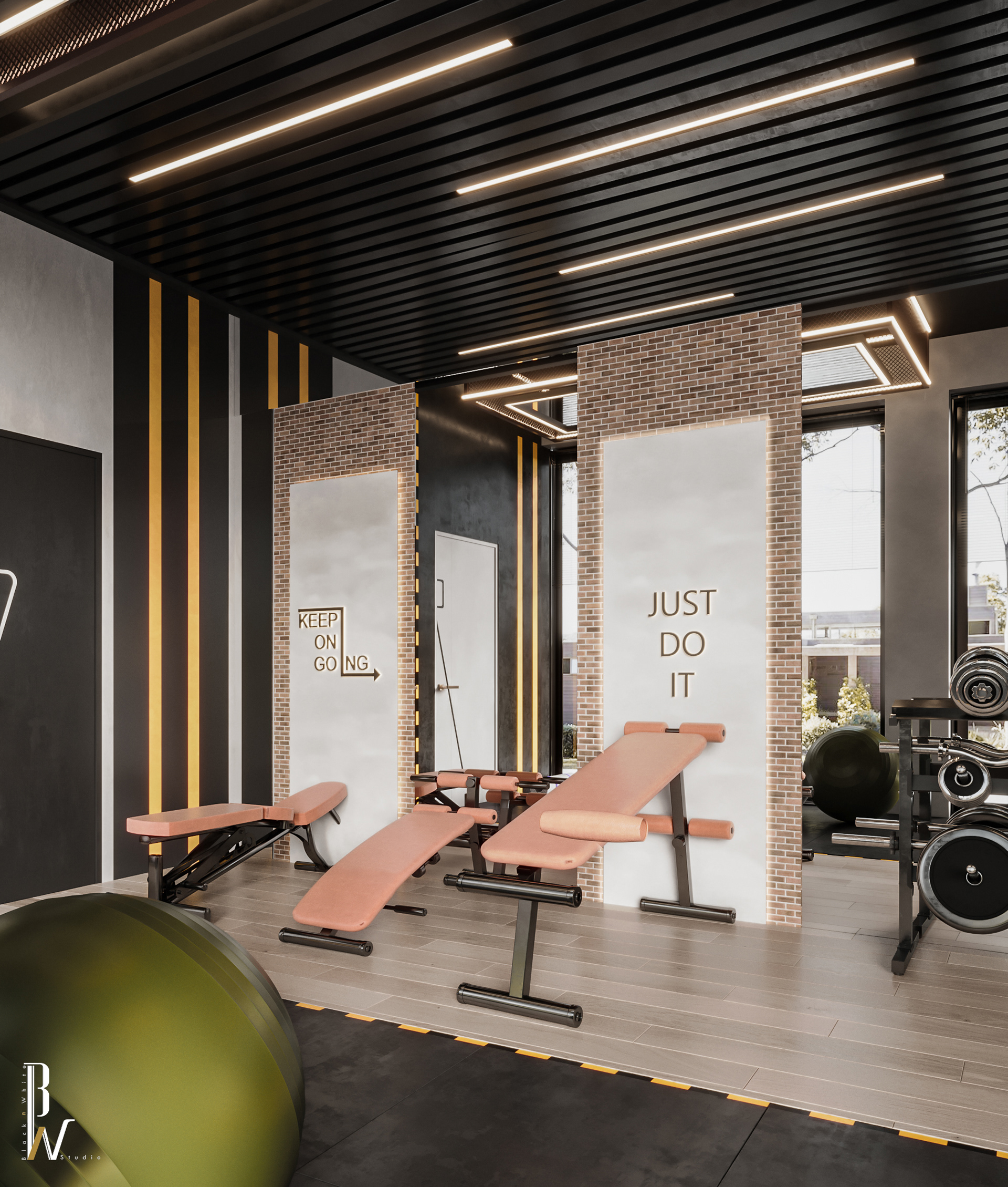 Home Gym 设计丨阿联酋丨Black N White-16