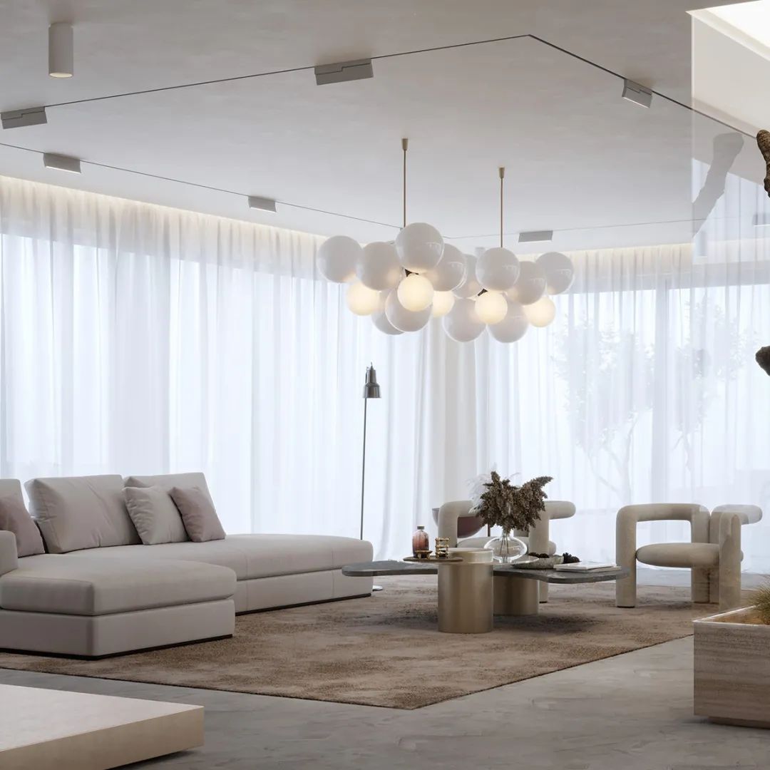 Interiors With Pockets Of Greenery And Modern Staircases-5