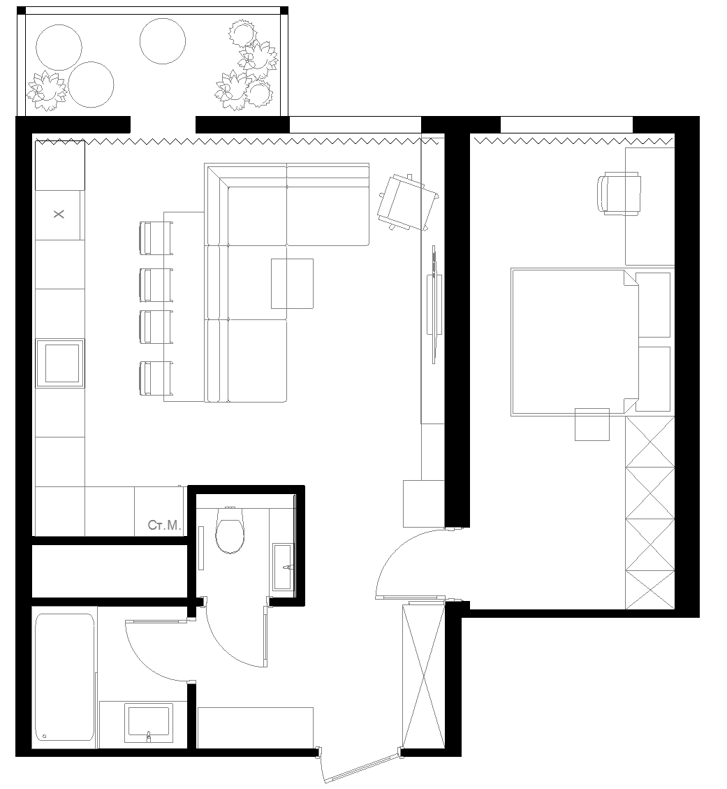 60㎡时尚现代小户型设计  sivak+partners-13