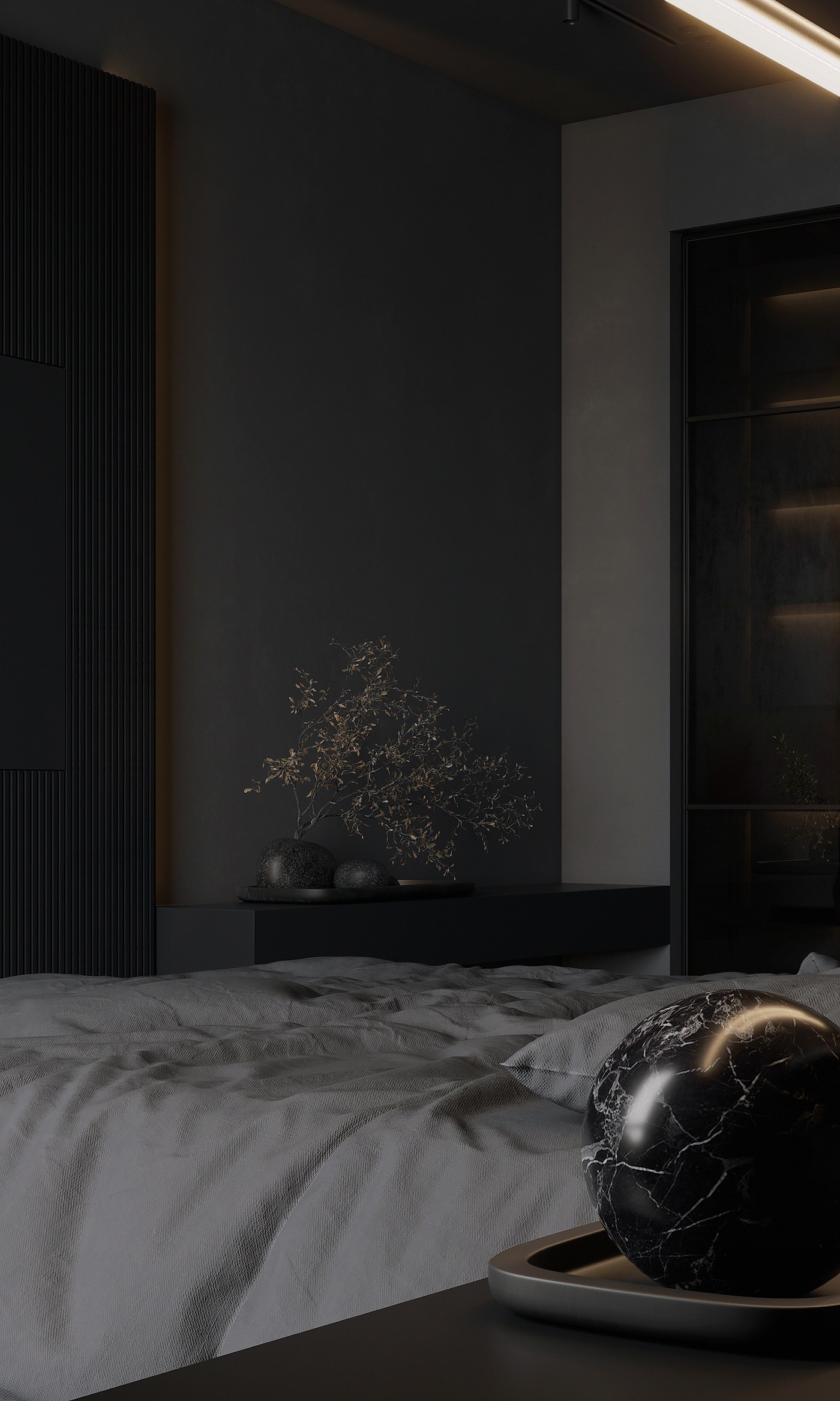 高级黑色系公寓设计 简而不单的魅力！-23