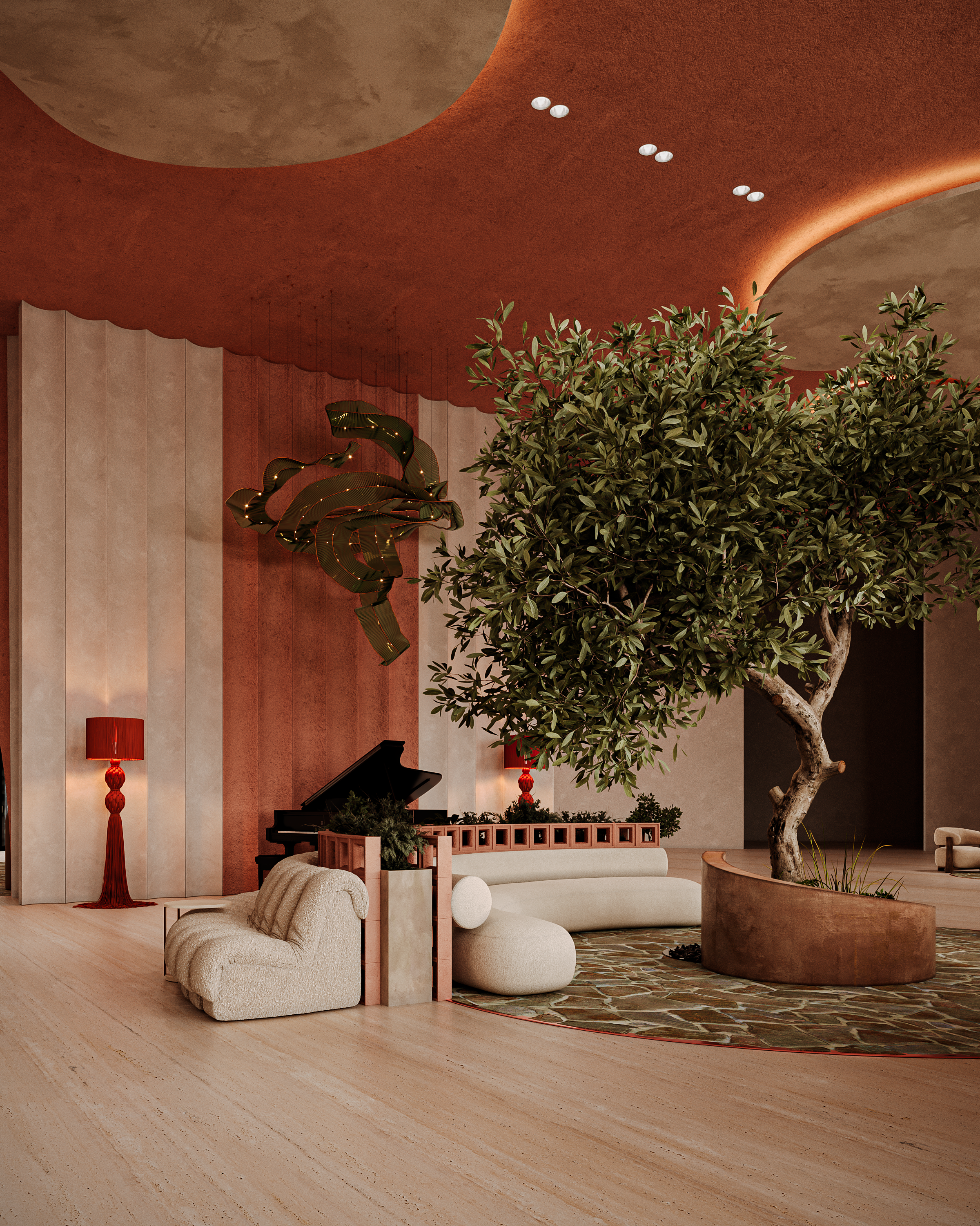 Hotel Reception Area（酒店接待区学术室内设计项目）-9