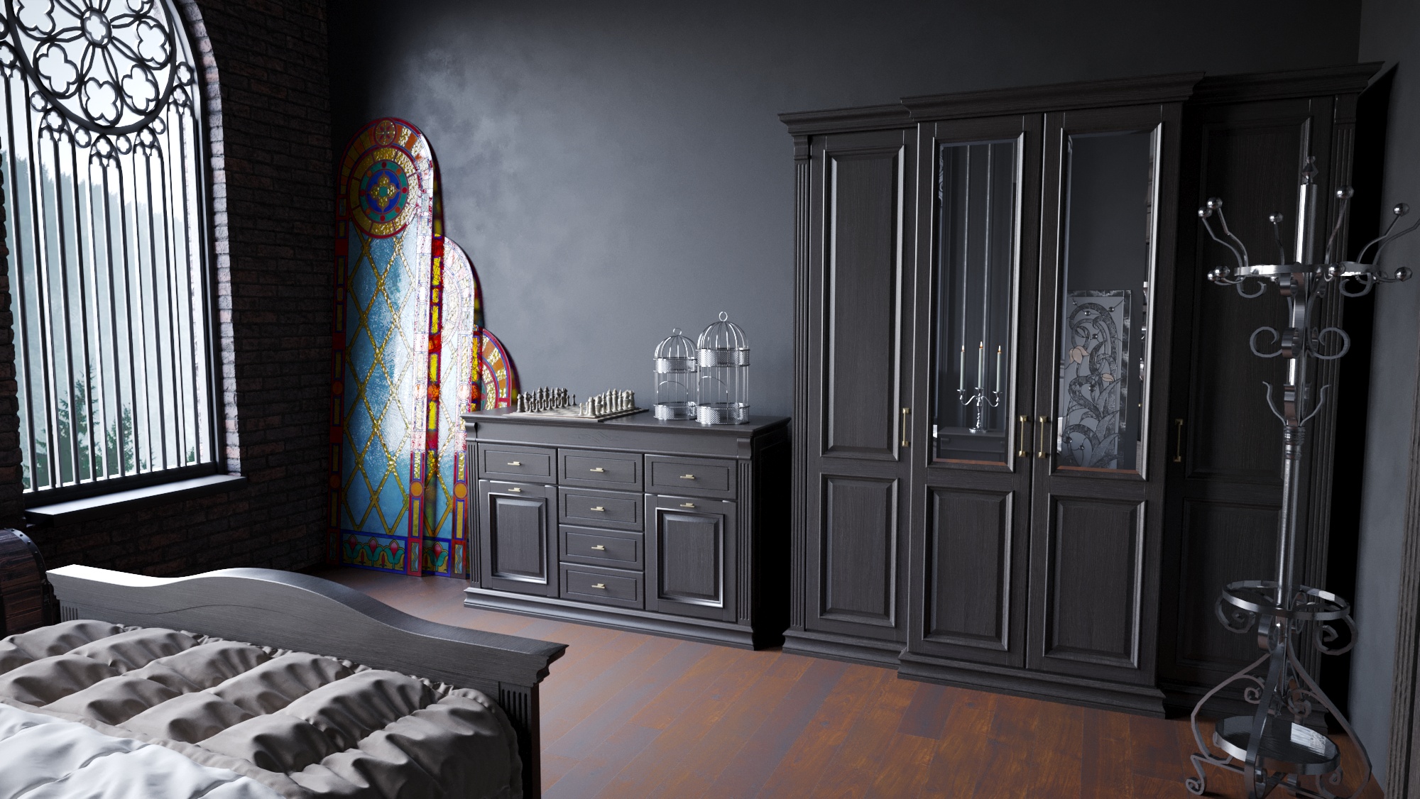 Современный интерьер в готическом стиле-3