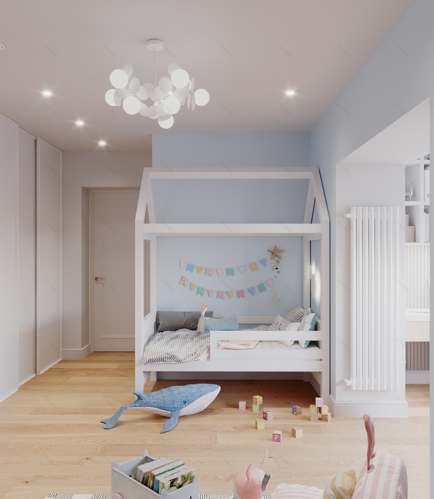 Детская в спокойной цветовой гамме-1