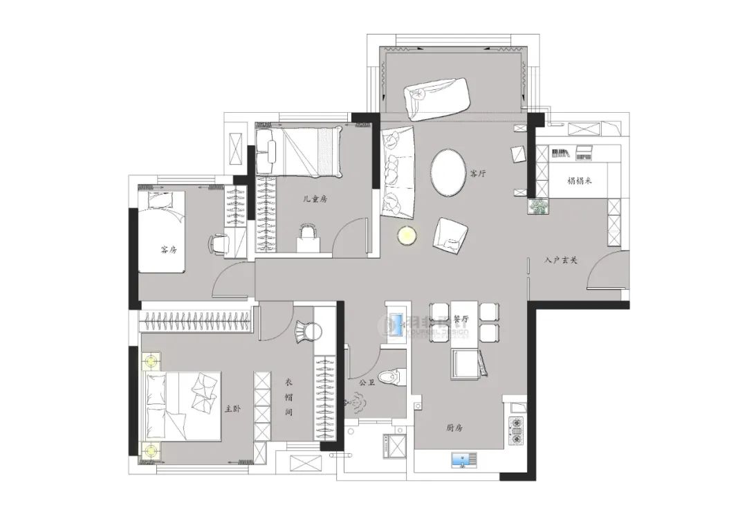 柳州君悦壹号现代风格家居设计-19