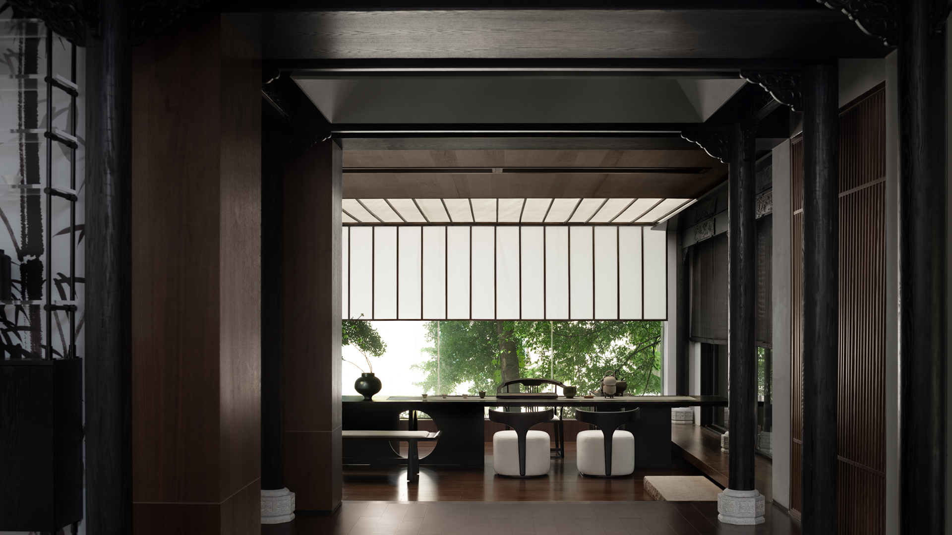 宁静深沉的东方美学私人国学会所丨吾疆设计-8