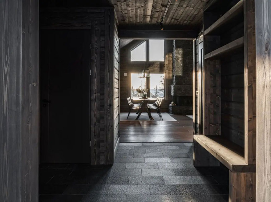现代 Scandinavian 暗色调木屋设计-19