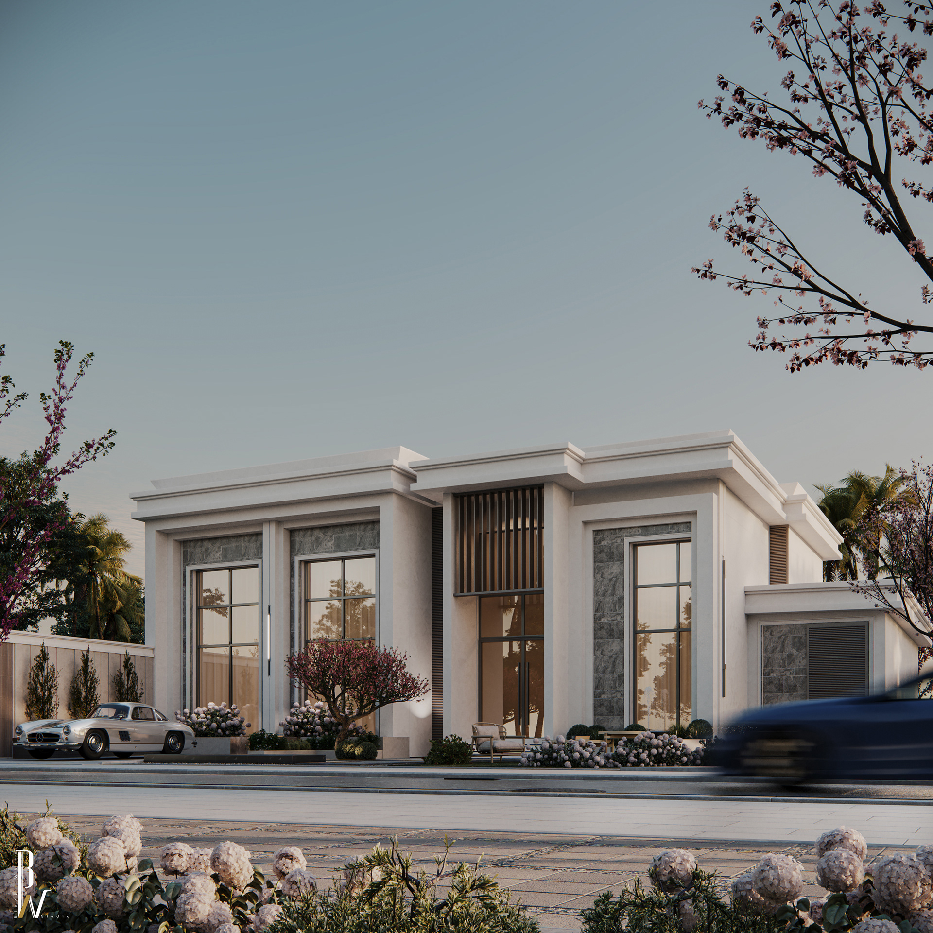 别墅正面丨阿联酋丨Black N White-7