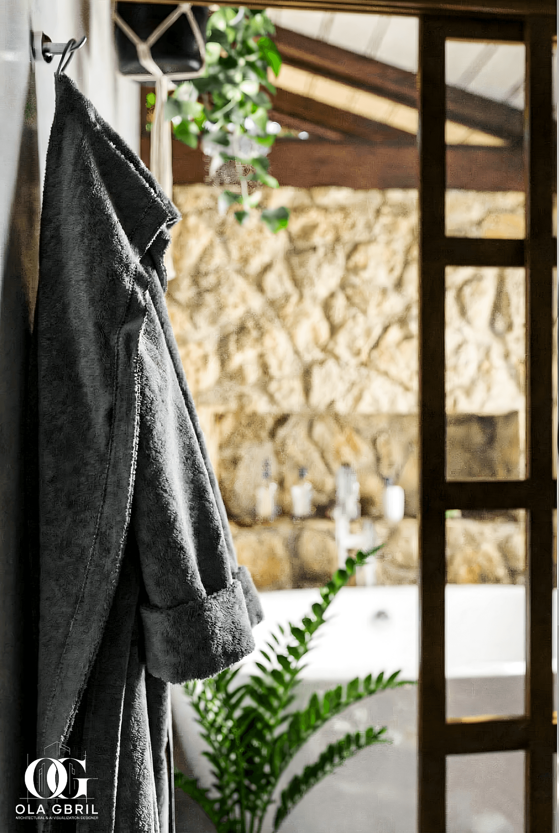 Modern Natural Bathroom | Interior Visualization-18