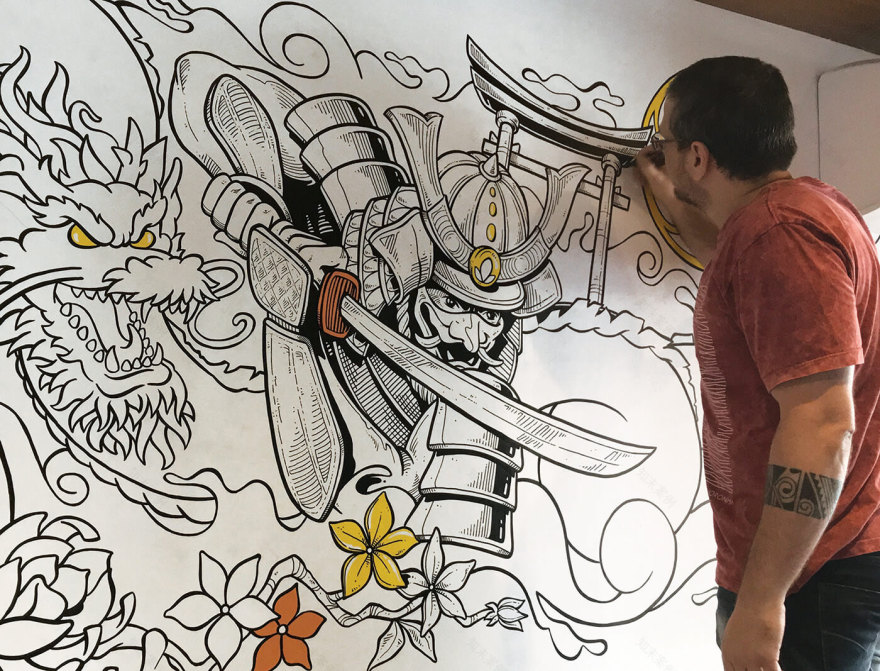 Goto 日本料理餐厅墙绘设计-14