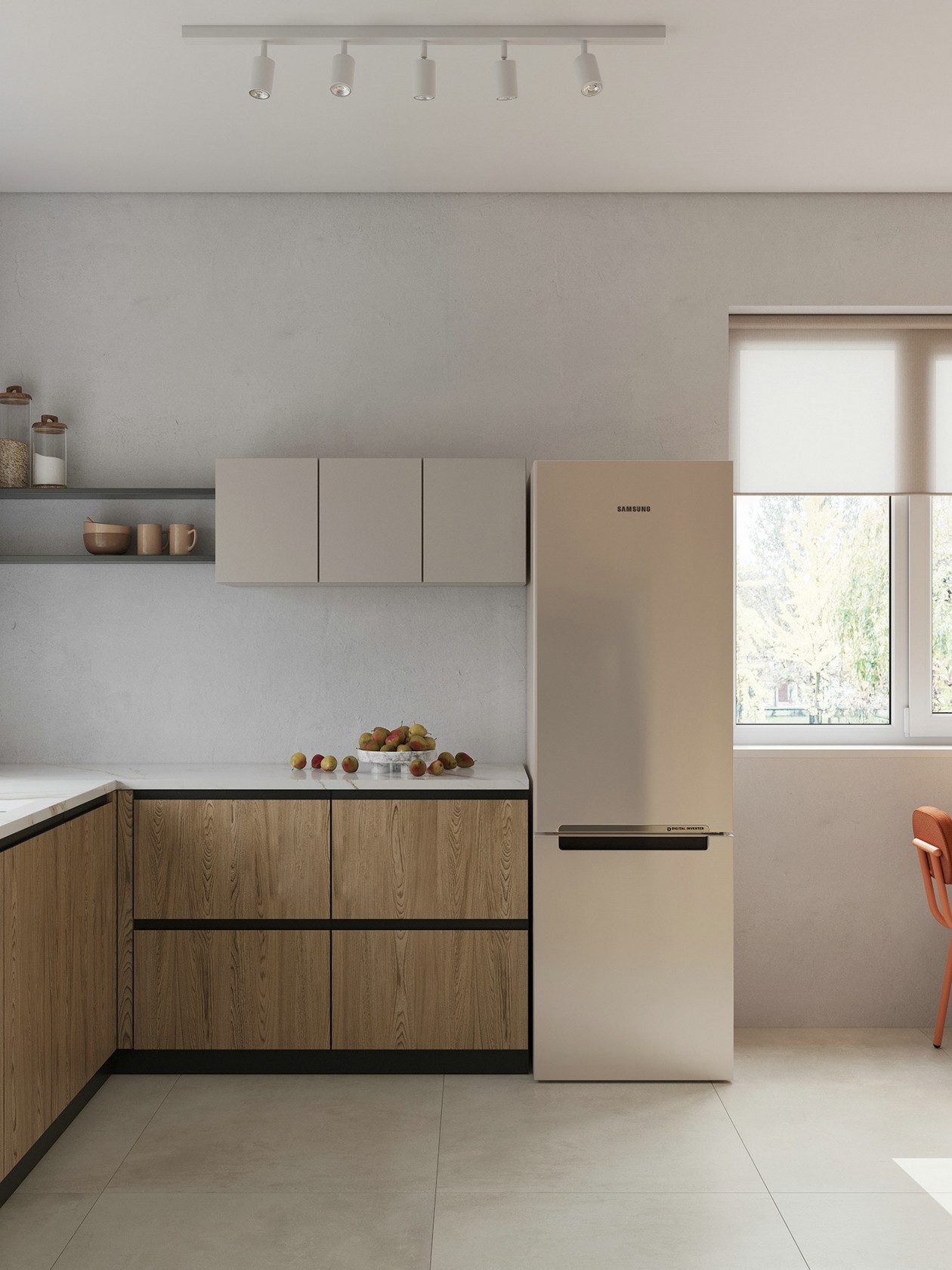 原木搭配活力橙,打造舒适空间感-5