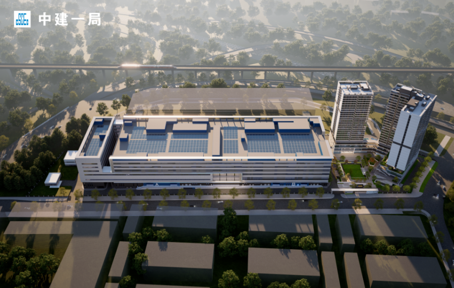 深圳市首批“工业上楼”项目！中建一局承建的新能智造产业园实现正负零-11