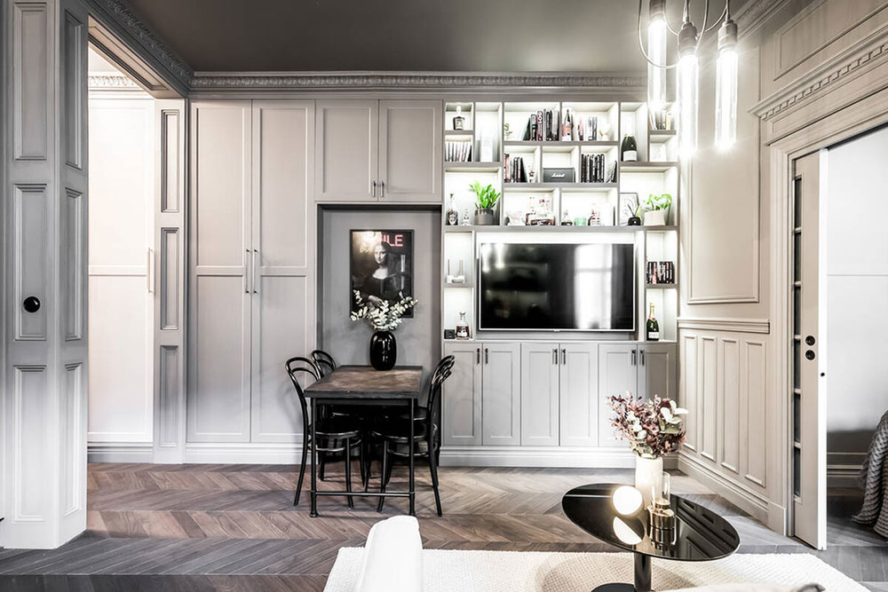 斯德哥尔摩时尚灰调小公寓,巧妙利用走道设计-18